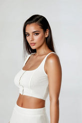 Hook-and-Eye Cropped Tank Top