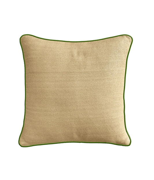 Reversible Raffia Mitered Stripe Flanged Pillow Leaf Multi