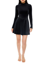 Velour Skater Mini Dress