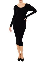 Twist-Back Midi Sweater Dress