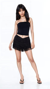 Tiered Fringe Shorts