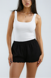 Ruffle-Hem Shorts