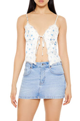 Floral Print Tie-Front Cami