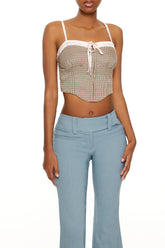 Houndstooth Cropped Bustier Cami