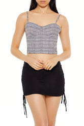Glen Plaid Sweetheart Bustier Cami