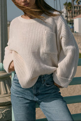 Oversized Patch Pocket Sweater