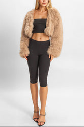 Faux Fur Cropped Jacket