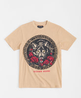 Rhinestone Short Sleeve Tee - Khaki