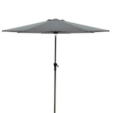 9ft Solar Lighted Outdoor Patio Market Umbrella With Hand Crank and Tilt  Gray