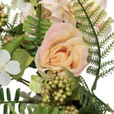 Rose and Peony Fern Artificial Floral Spring Wreath  Pink - 24-Inch