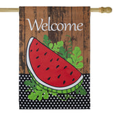 Welcome Watermelon Slice Summer Outdoor House Flag 28" X 40"