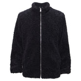 Teddy Luxe Fleece Zip-Up Jacket BLACK