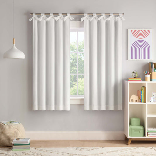 Kids Bow Tab Top 100% Blackout Curtain Panel