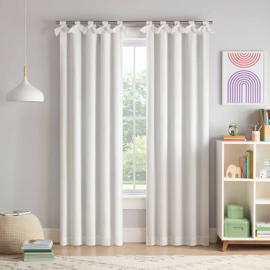 Kids Bow Tab Top 100% Blackout Curtain Panel