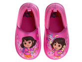 Dora the Explorer Girls Slippers - Plush Non-Slip Comfy Fluffy Lightweight Warm Comfort Soft Aline Indoor House Slippers (Toddler)