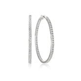 Classic Inside Out Hoop Earrings Finished in Pure Platinum - 1.3" Diameter