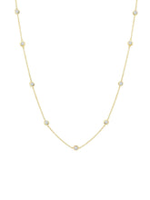 36" Station Bezel Necklace in Gold