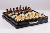 15" Wooden Chess and Checkers Set - Black - Chess Set - Chess-House