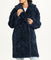 Notch Collar Curly Teddy Double Breasted Coat Sapphire