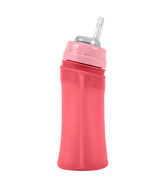 Sprout Ware Sip Straw Pocket made from Silicone and Plants 8oz Pink
