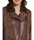 Liana Detachable Collar Jacket Cocoa Powder Snake