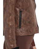 Liana Detachable Collar Jacket Cocoa Powder Snake