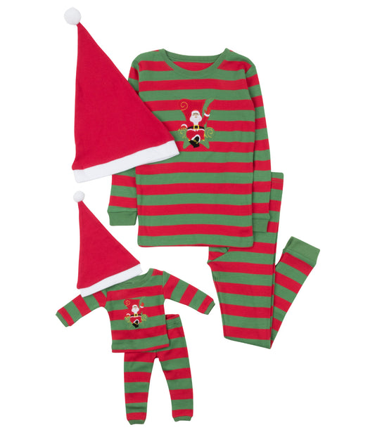 Striped Santa Red & Green with Hat