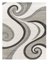 Grey Swirls Hand-Carved Soft Living Room Area Rug by Homemartgoods