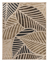 Beige Leaf Hand-Carved Soft Living Room Area Rug by Homemartgoods