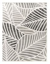 Silver Grey Leaf Hand-Carved Soft Living Room Area Rug by Homemartgoods