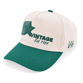 Vintage Havana Trucker Hat for Women & Men – Green & Cream Adjustable Cap – Embroidered Vintage Star