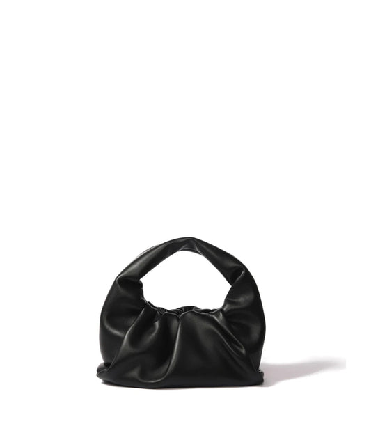 Marshmallow Croissant Bag in Soft Leather Black
