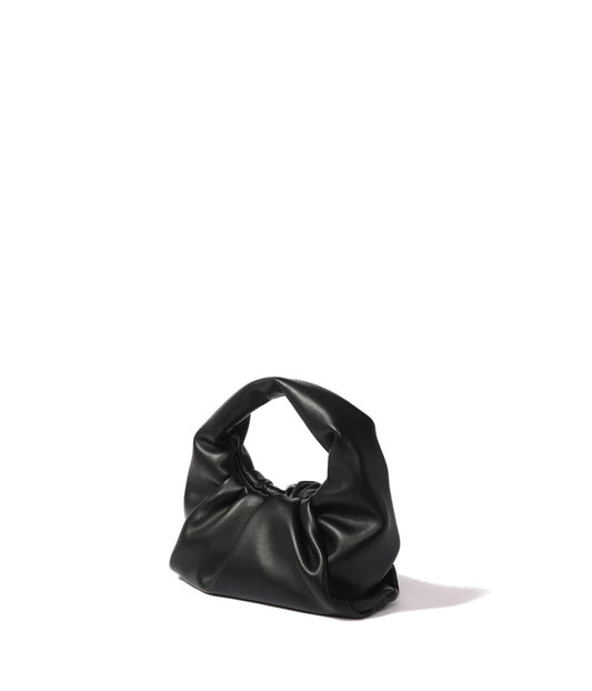 Marshmallow Croissant Bag in Soft Leather Black