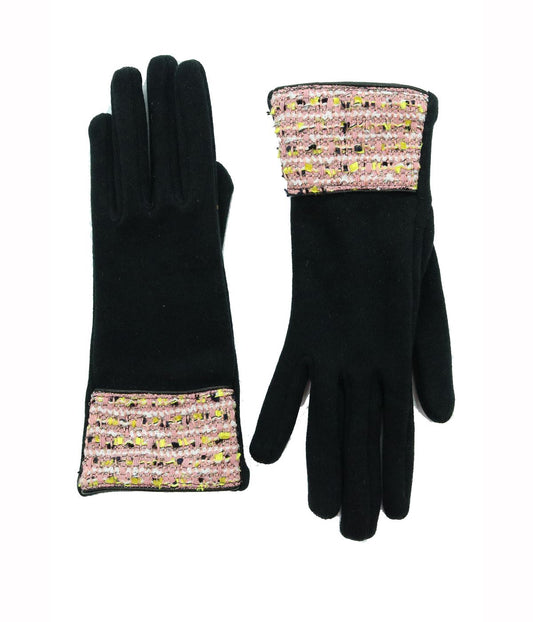 Gloves With Fancy Cuff Black