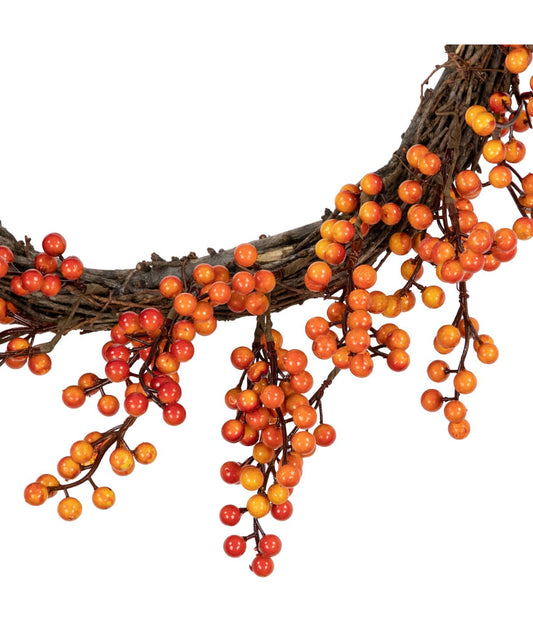 Red and Orange Artificial Berry Artificial Thanksgiving Wreath Red