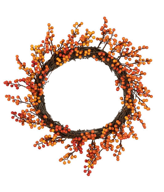 Red and Orange Artificial Berry Artificial Thanksgiving Wreath Red