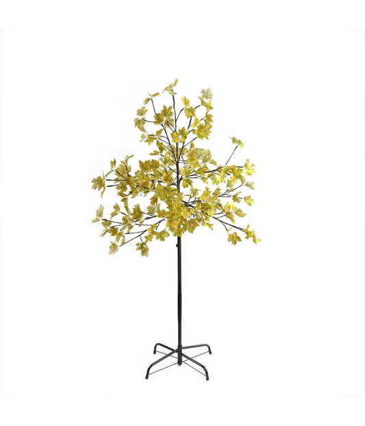 Pre-Lit Fall Maple Leaf Artificial Tree Yellow