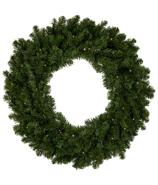 Canadian Pine Artificial Christmas Wreath with Pre-Lit Clear Lights, 30"