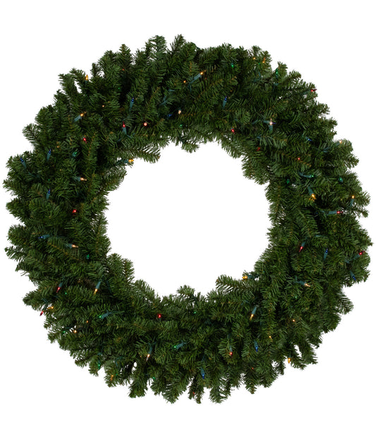 Canadian Pine Artificial Christmas Wreath with Pre-Lit Multi Lights, 36"