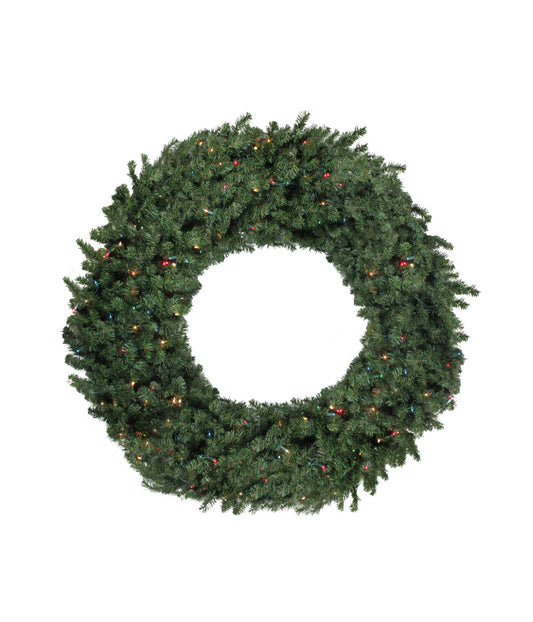 Canadian Pine Artificial Christmas Wreath with Pre-Lit Multi Lights, 5'