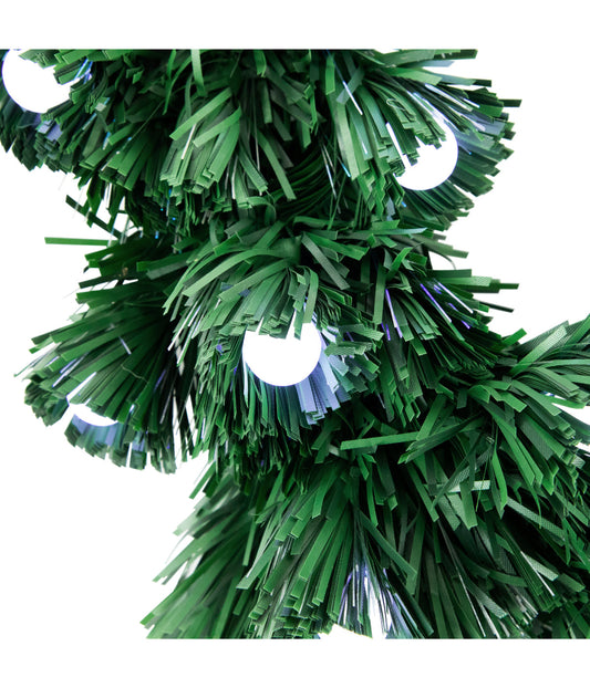 Artificial Christmas Wreath with Pre-Lit Color Changing Fiber Optic Globe Lights, 12"