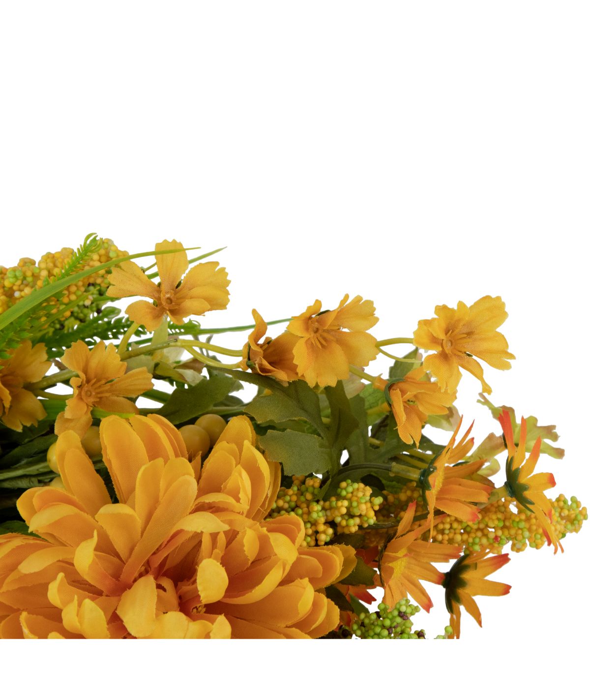 Yellow Peony Artificial Fall Harvest Twig Wreath Yellow