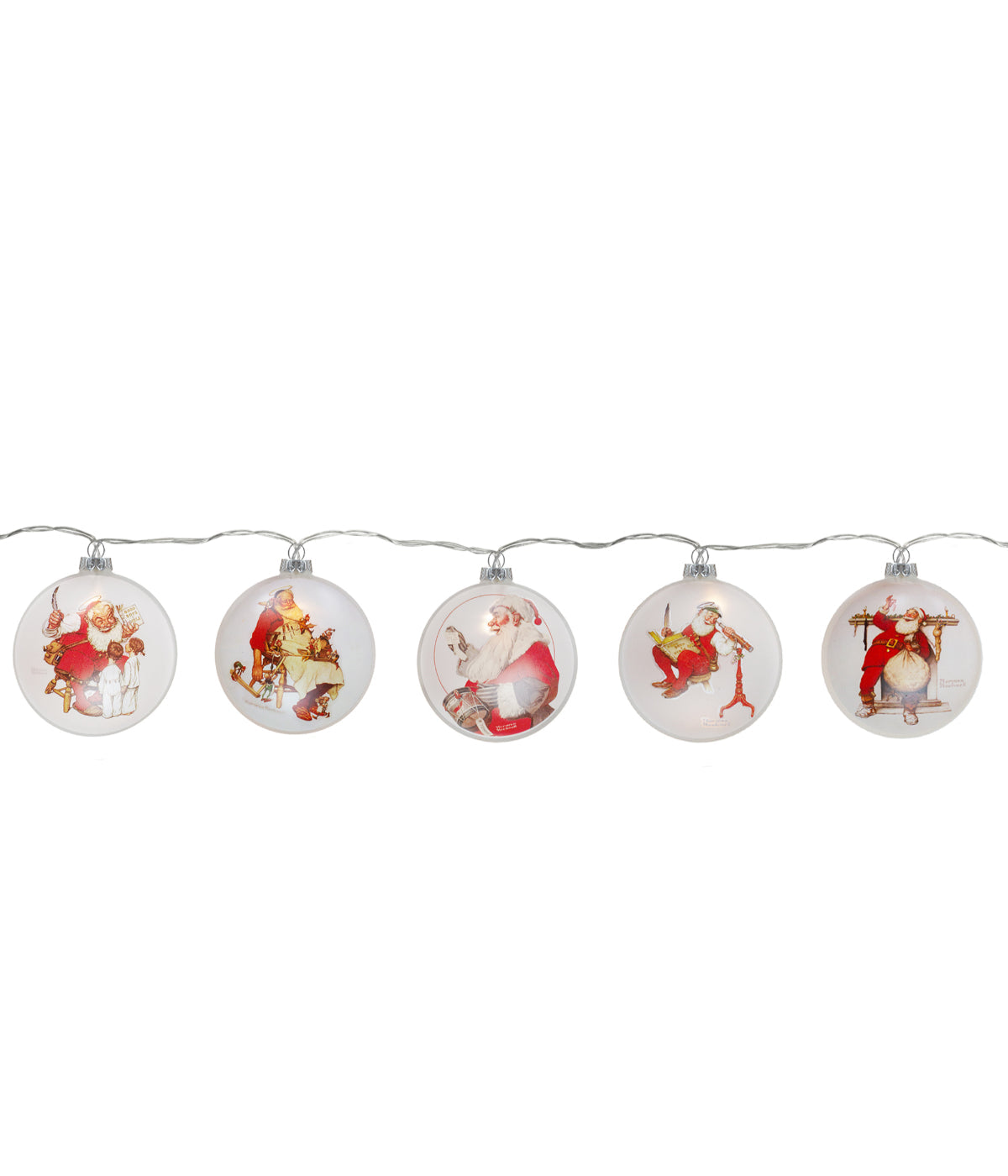 Norman Rockwell Christmas Disc Lights Set of 5