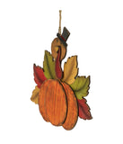 Turkey with Pumpkin Fall Harvest Hanging Decoration Brown