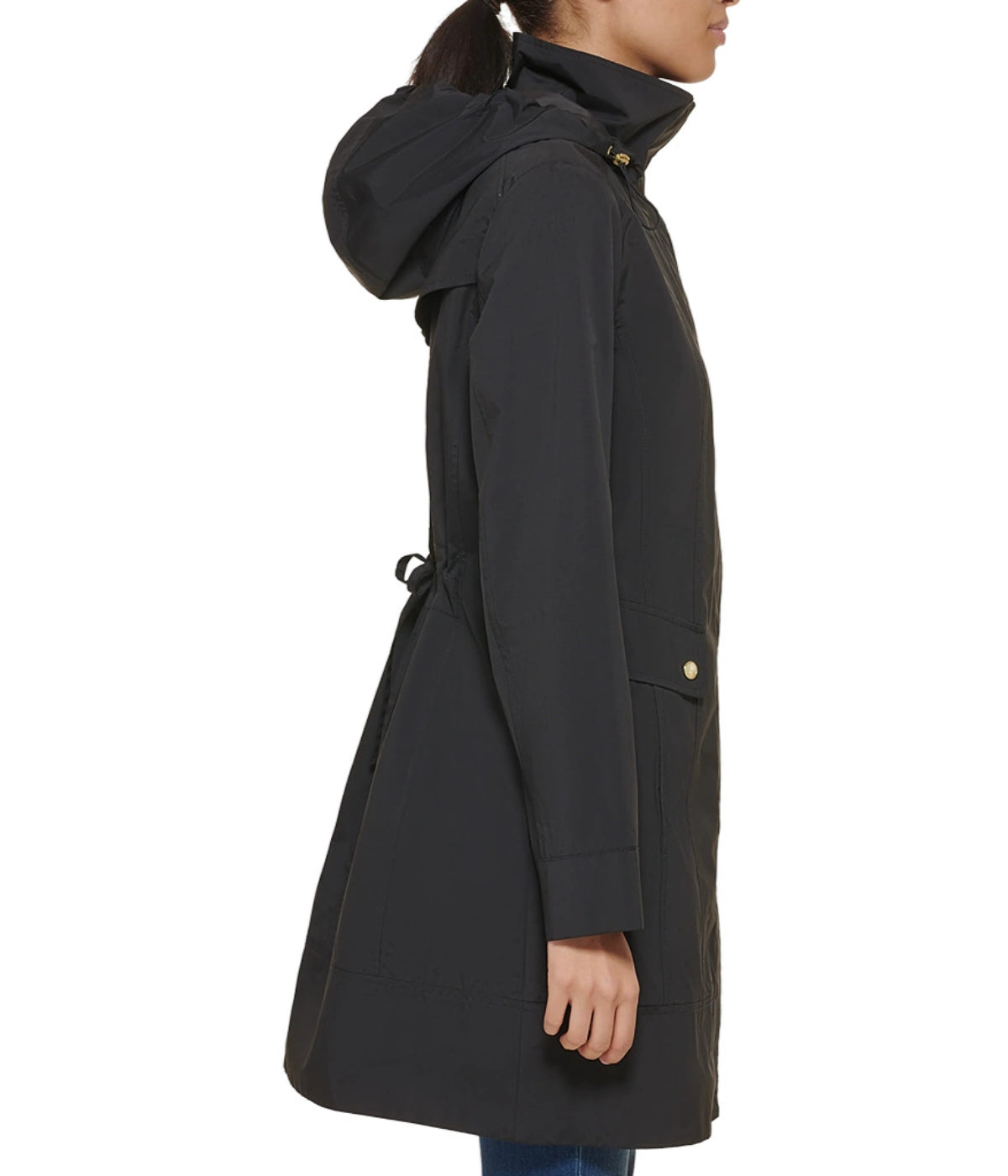 Packable Hooded Anorak Raincoat Black