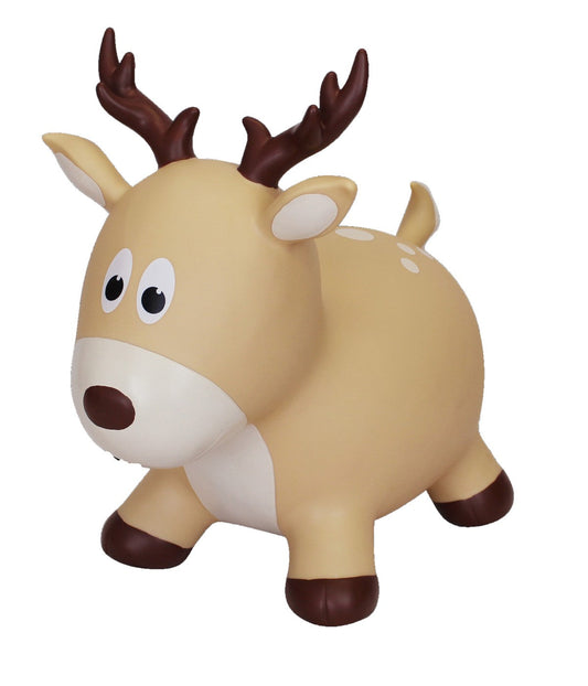 Toddler Inflatable Wildlife Hopper Bounce and Ride-on Toy Tan Deer