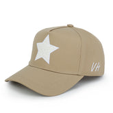 Vintage Havana Trucker Hat for Women – Khaki Adjustable Cap – Pearl Star