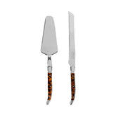 French Home Connoisseur Laguiole 2-Piece Cake and Pie Server Set With Tortoise Shell Handles