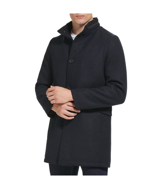 SB Stand Collar Melton Wool Coat With Double Pocket