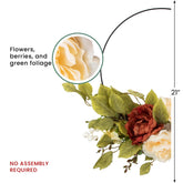 21" Autumn Harvest Artificial Floral Fall Foliage Twig Wreath